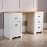 (White) Camden Base Computer Desk with Storage Cabinet